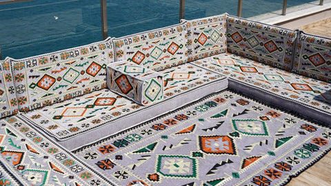 8 Thickness U Sofa Set, Moroccan Sofa, Floor Seating Set, Turkish Sofa Seating
