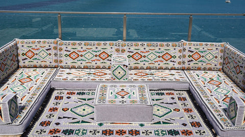 8 Thickness U Sofa Set, Moroccan Sofa, Floor Seating Set, Turkish Sofa Seating