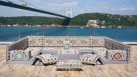 8 Thickness U Sofa Set, Moroccan Sofa, Floor Seating Set, Turkish Sofa Seating Set