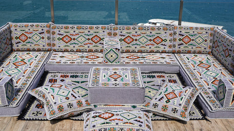 8 Thickness U Sofa Set, Moroccan Sofa, Floor Seating Set, Turkish Sofa Seating