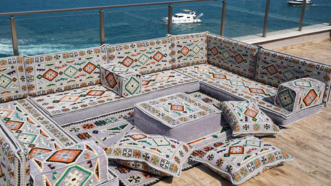 8 Thickness U Sofa Set, Moroccan Sofa, Floor Seating Set, Turkish Sofa Seating