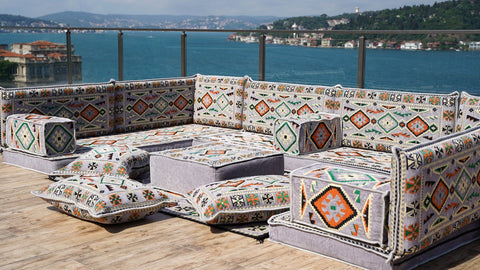 8 Thickness U Sofa Set, Moroccan Sofa, Floor Seating Set, Turkish Sofa Seating