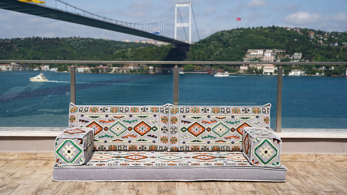 Loveseat Sofa, Floor Cushions, Arabic Jalsa, Majlis Sofa
