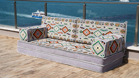 Loveseat Sofa, Floor Cushions, Arabic Jalsa, Majlis Sofa