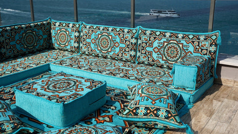 8 Thickness L Shape Sofa, Arabic Jalsa Set, Arabic Majlis, Turkish Seating Cushions