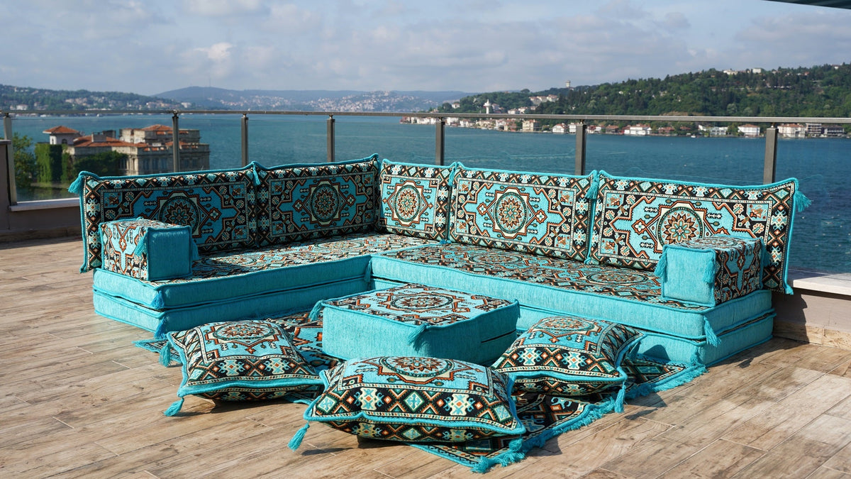 8 Thickness L Shape Sofa, Arabic Jalsa Set, Arabic Majlis, Turkish Seating Cushions