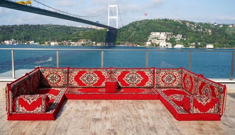 8 Thickness U Sofa Set, Arabic Majlis Set, Turkish Seating Cushions, Floor Sofa Set