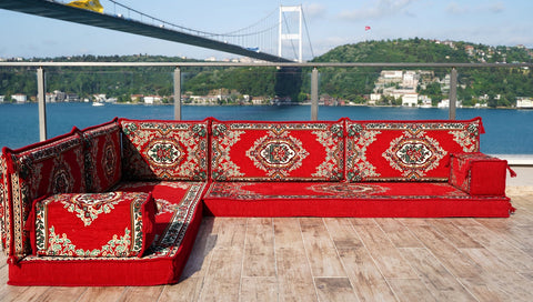 8 Thickness L Shape Sofa, Turkish Floor Seating Set, Arabic Majlis, Moroccan Sofa