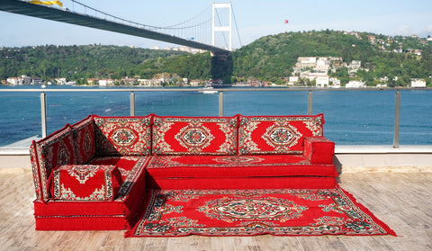 8 Thickness L Shape Sofa, Turkish Floor Seating Set, Arabic Majlis, Moroccan Sofa