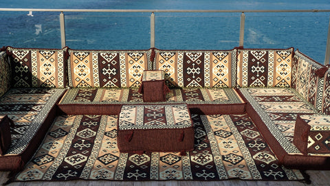 8 Thickness U Sofa Set, Majlis Sofa Set, Arabic Majlis, Handmade Arabic Sofa Set