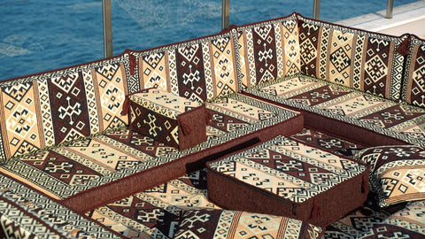 Majlis Sofa Set, U Shaped Arabic Majlis, Handmade Arabic Sofa Set