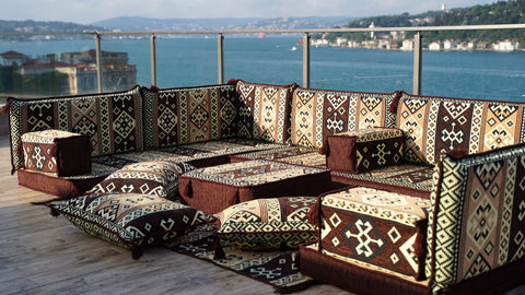 8 Thickness U Sofa Set, Majlis Sofa Set, Arabic Majlis, Handmade Arabic Sofa Set