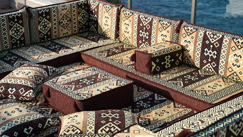 8 Thickness U Sofa Set, Majlis Sofa Set, Arabic Majlis, Handmade Arabic Sofa Set