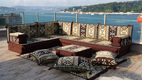 8 Thickness L Shape Sofa, Turkish Floor Sofa, Moroccan Sofa, Floor Cushions