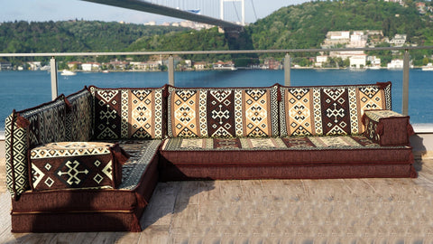 8 Thickness L Shape Sofa, Turkish Floor Sofa, Moroccan Sofa, Floor Cushions