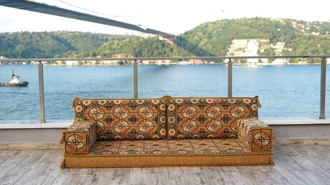 8 Thickness Single Seating Sofa, Moroccan Sofa, Turkish Sitting Pillows