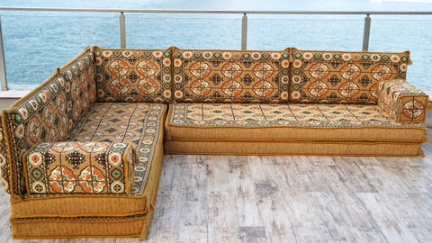 8 Thickness L Shape Sofa, Turkish Floor Seating, Arabic Floor Cushions, Moroccan Sofa