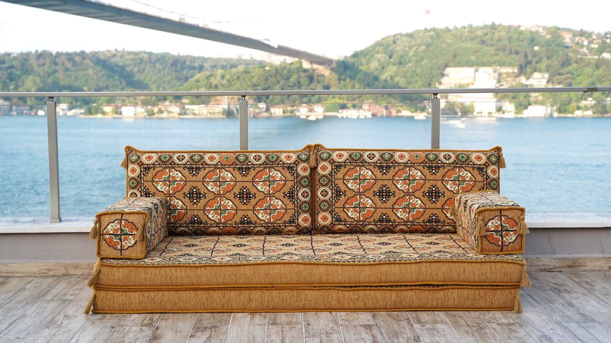 Loveseat Sofa, Floor Cushions, Turkish Sofa Set