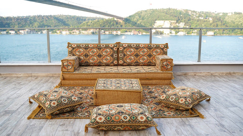 8 Thickness Single Seating Sofa, Moroccan Sofa, Turkish Sitting Pillows