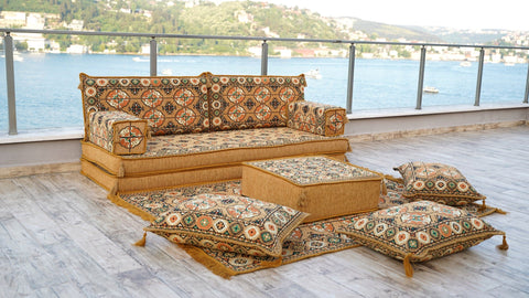 8 Thickness Single Seating Sofa, Moroccan Sofa, Turkish Sitting Pillows