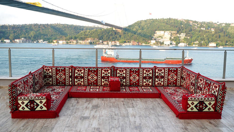 8 Thickness U Sofa Set, Arabic Floor Sofa Set, Turkish Seating Cushions, Majlis Sofa