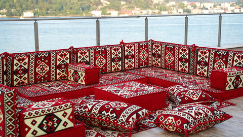 8 Thickness U Sofa Set, Arabic Floor Sofa Set, Turkish Seating Cushions, Majlis Sofa