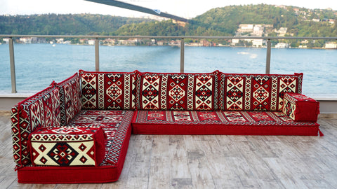 L Shaped Floor Cushions, Floor Sofas, Turkish Sofa Set