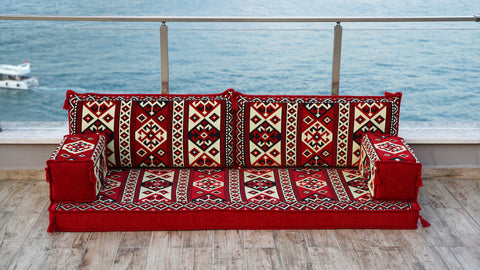 Loveseat Sofa, Floor Cushions, Arabic Majlis