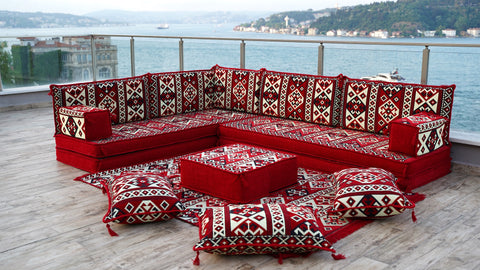 L Shaped Floor Cushions, Floor Sofas, Turkish Sofa Set