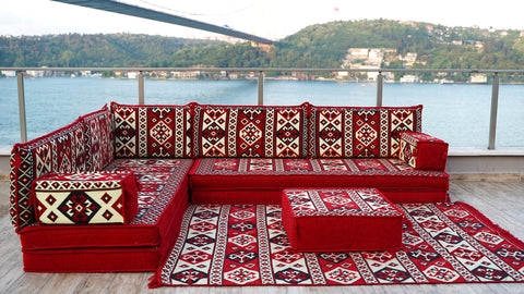 L Shaped Floor Cushions, Floor Sofas, Turkish Sofa Set