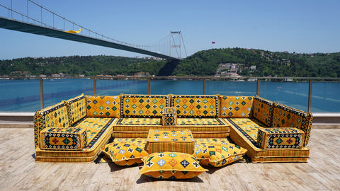 8 Thickness U Shape Arabic Sofa Set, Indoor Floor Cushions, Arabic Majlis