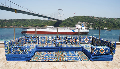 8 Thickness U Sofa Set, Floor Cushions, Traditional Turkish Sofa, Handmade Arabic Sofa