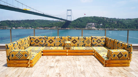 8 Thickness U Sofa Set, Oriental Sofa, Arabic Majlis, Floor Cushions, Moroccan Sofa