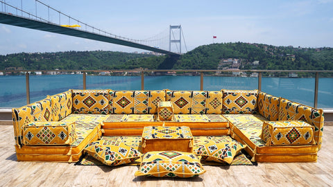 8 Thickness U Sofa Set, Oriental Sofa, Arabic Majlis, Floor Cushions, Moroccan Sofa