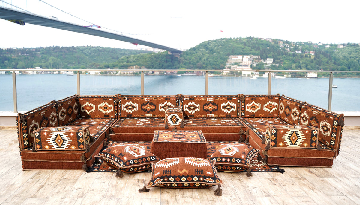 8 Thickness U Sofa Set, Floor Seating Cushion, Turkish Seating, Moroccan Sofa Set