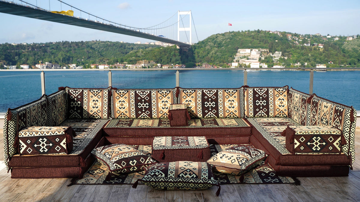 8 Thickness U Sofa Set, Majlis Sofa Set, Arabic Majlis, Handmade Arabic Sofa Set