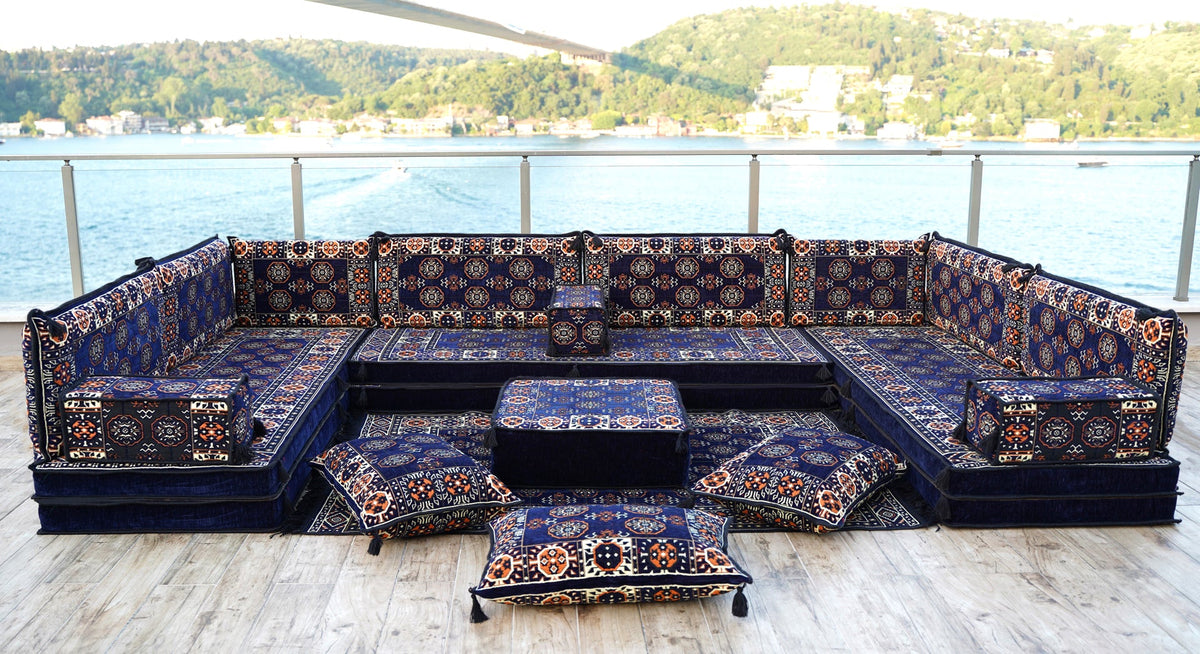 8 Thickness U Sofa Set, Arabic Floor Sofa Set, Arabic Majlis, Oriental Sofa Set