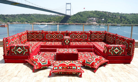 8 Thickness U Sofa Set, Moroccan Sofa Set, Turkish Sofa Seating, Floor Seating Set