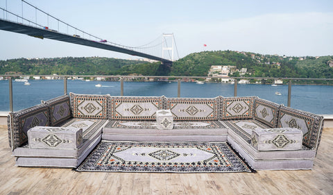 8 Thickness U Sofa Set, Arabic Sofa, Turkish Seating Set, Majlis Sofa Set