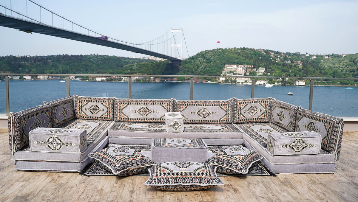 8 Thickness U Sofa Set, Arabic Sofa, Turkish Seating Set, Majlis Sofa Set
