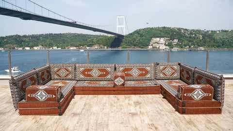 8 Thickness U Sofa Set, Arabic Sofa Set, Turkish Sofa, Floor Cushions, Moroccan Sofa