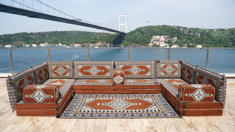 8 Thickness U Sofa Set, Arabic Sofa Set, Turkish Sofa, Floor Cushions, Moroccan Sofa