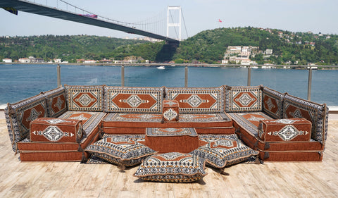 8 Thickness U Sofa Set, Arabic Sofa Set, Turkish Sofa, Floor Cushions, Moroccan Sofa