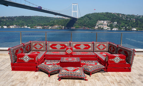 8 Thickness U Sofa Set, Arabic Sofa, Floor Cushions, Moroccan Sofa Set, Arabic Jalsa