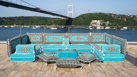 8 Thickness U Sofa Set, Turkish Floor Seating Set, Moroccan Sofa Set, Arabic Jalsa