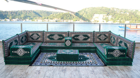 8 Thickness U Sofa Set, Turkish Seating Set, Moroccan Sofa, Arabic Floor Seating