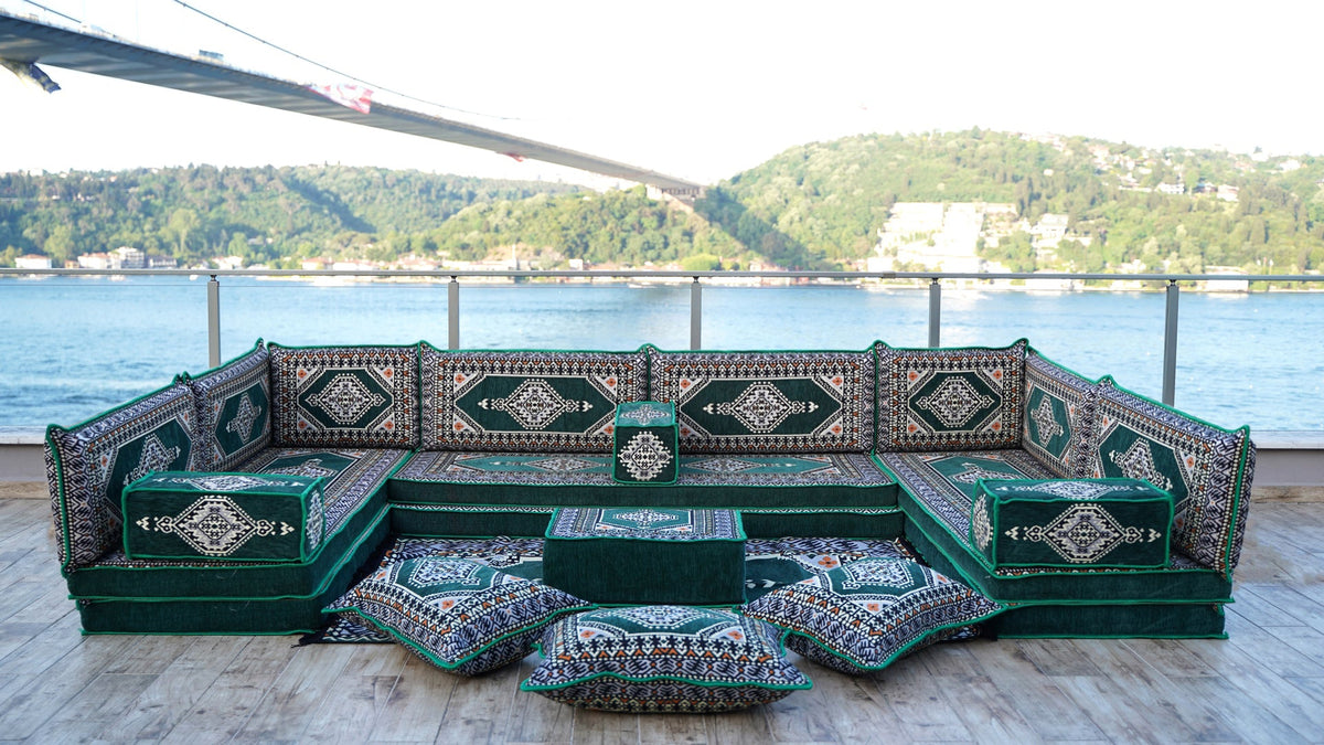 8 Thickness U Sofa Set, Turkish Seating Set, Moroccan Sofa, Arabic Floor Seating