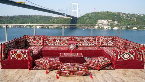 8 Thickness U Sofa Set, Moroccan Sofa Seating, Floor Seating Set, Turkish Sofa