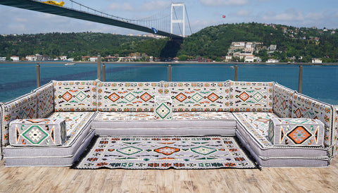 8 Thickness U Sofa Set, Moroccan Sofa, Floor Seating Set, Turkish Sofa Seating