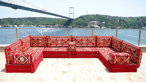 8 Thickness U Sofa Set, Moroccan Sofa Set, Floor Seating, Turkish Seating Set
